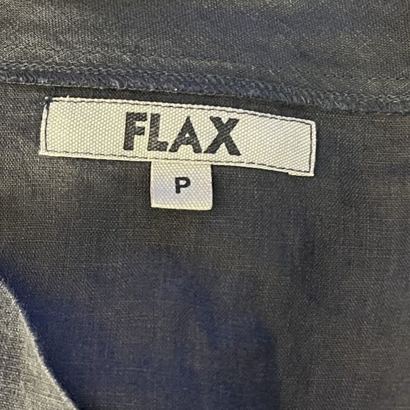 Flax Linen Shirt Women P 3/4 Sleeve V-neck ButtonUp Lightweight Blouse Top Tunic - Picture 7 of 9